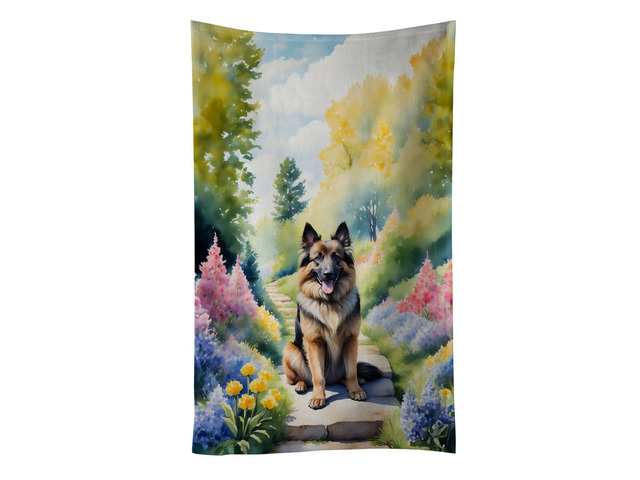 Belgian Tervuren Spring Path Kitchen Towel Dish Cloths Guest Hand Towel Decorative Bathroom Towel for Face,Tea, Dishcloth, Kitchen and Bath