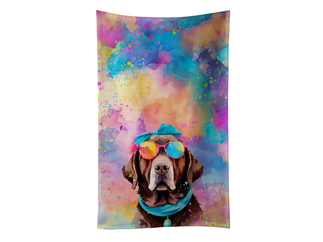 Chocolate Labrador Hippie Dawg Kitchen Towel Dish Cloths Guest Hand Towel Decorative Bathroom Towel for Face,Tea, Dishcloth, Kitchen and Bath