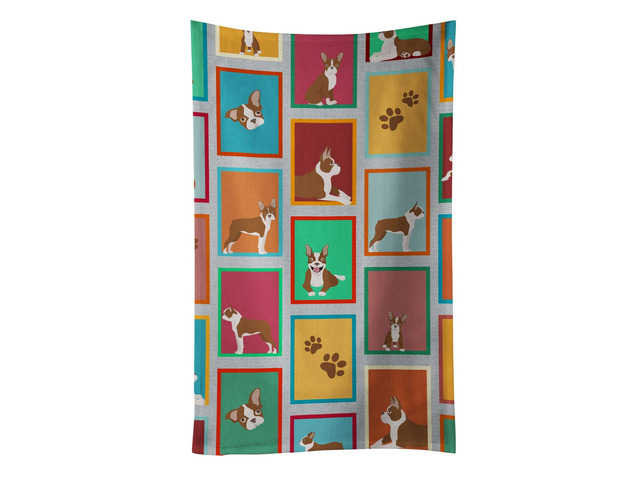 Lots of Red Boston Terrier Kitchen Towel Dish Cloths Guest Hand Towel Decorative Bathroom Towel for Face,Tea, Dishcloth, Kitchen and Bath