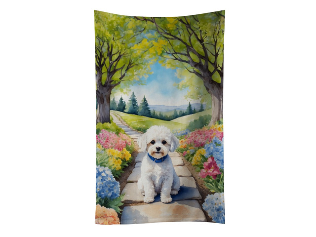 Maltipoo Spring Path Kitchen Towel Dish Cloths Guest Hand Towel Decorative Bathroom Towel for Face,Tea, Dishcloth, Kitchen and Bath