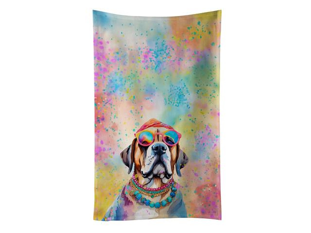 Mastiff Hippie Dawg Kitchen Towel Dish Cloths Guest Hand Towel Decorative Bathroom Towel for Face,Tea, Dishcloth, Kitchen and Bath