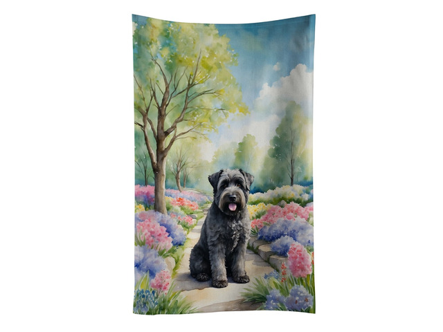 Bouvier des Flandres Spring Path Kitchen Towel Dish Cloths Guest Hand Towel Decorative Bathroom Towel for Face,Tea, Dishcloth, Kitchen and Bath