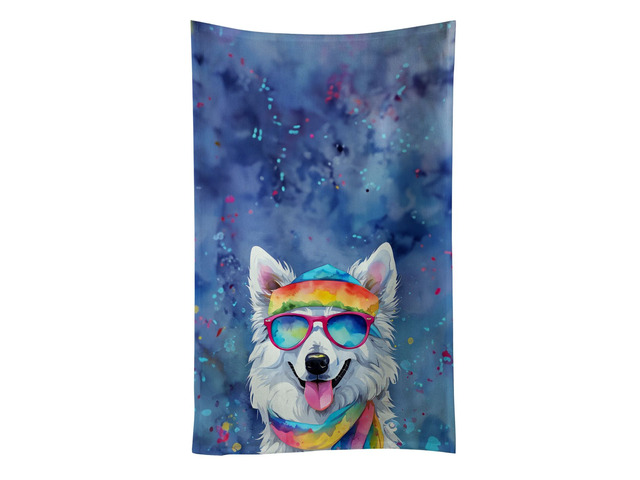 American Eskimo Hippie Dawg Kitchen Towel Dish Cloths Guest Hand Towel Decorative Bathroom Towel for Face,Tea, Dishcloth, Kitchen and Bath
