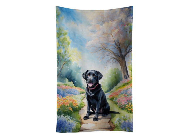 Labrador Retriever Spring Path Kitchen Towel Dish Cloths Guest Hand Towel Decorative Bathroom Towel for Face,Tea, Dishcloth, Kitchen and Bath