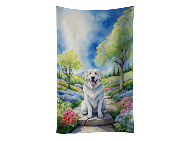 Great Pyrenees Spring Path Kitchen Towel Dish Cloths Guest Hand Towel Decorative Bathroom Towel for Face,Tea, Dishcloth, Kitchen and Bath