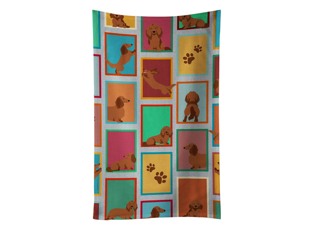 Lots of Longhaired Red Dachshund Kitchen Towel Dish Cloths Guest Hand Towel Decorative Bathroom Towel for Face,Tea, Dishcloth, Kitchen and Bath