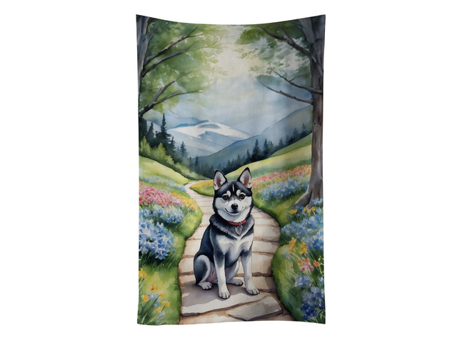 Alaskan Klee Kai Spring Garden Kitchen Towel Dish Cloths Guest Hand Towel Decorative Bathroom Towel for Face,Tea, Dishcloth, Kitchen and Bath