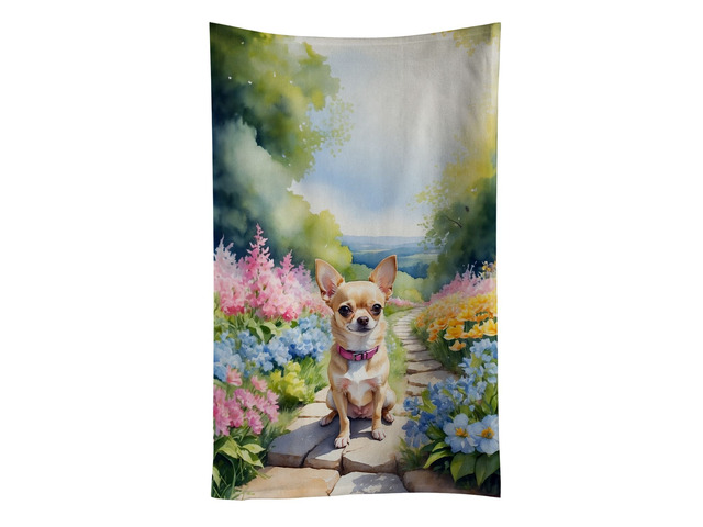 Chihuahua Spring Path Kitchen Towel Dish Cloths Guest Hand Towel Decorative Bathroom Towel for Face,Tea, Dishcloth, Kitchen and Bath