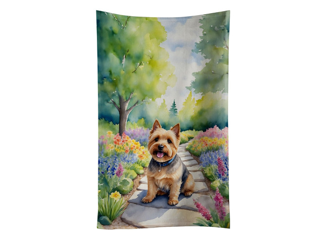 Norwich Terrier Spring Path Kitchen Towel Dish Cloths Guest Hand Towel Decorative Bathroom Towel for Face,Tea, Dishcloth, Kitchen and Bath