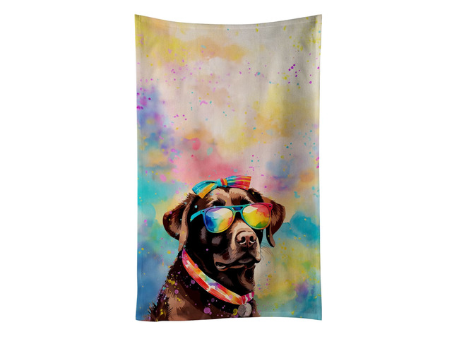 Chocolate Labrador Hippie Dawg Kitchen Towel Dish Cloths Guest Hand Towel Decorative Bathroom Towel for Face,Tea, Dishcloth, Kitchen and Bath