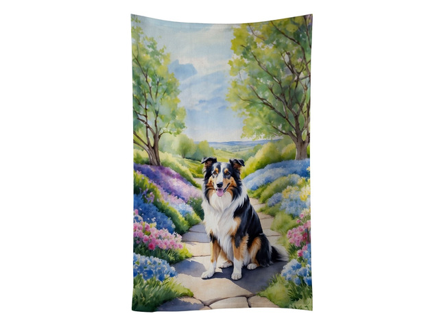 Collie Spring Path Kitchen Towel Dish Cloths Guest Hand Towel Decorative Bathroom Towel for Face,Tea, Dishcloth, Kitchen and Bath