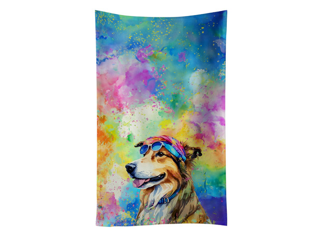 Collie Hippie Dawg Kitchen Towel Dish Cloths Guest Hand Towel Decorative Bathroom Towel for Face,Tea, Dishcloth, Kitchen and Bath