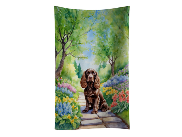 Cocker Spaniel Spring Path Kitchen Towel Dish Cloths Guest Hand Towel Decorative Bathroom Towel for Face,Tea, Dishcloth, Kitchen and Bath