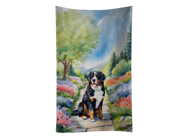 Bernese Mountain Dog Spring Path Kitchen Towel Dish Cloths Guest Hand Towel Decorative Bathroom Towel for Face,Tea, Dishcloth, Kitchen and Bath