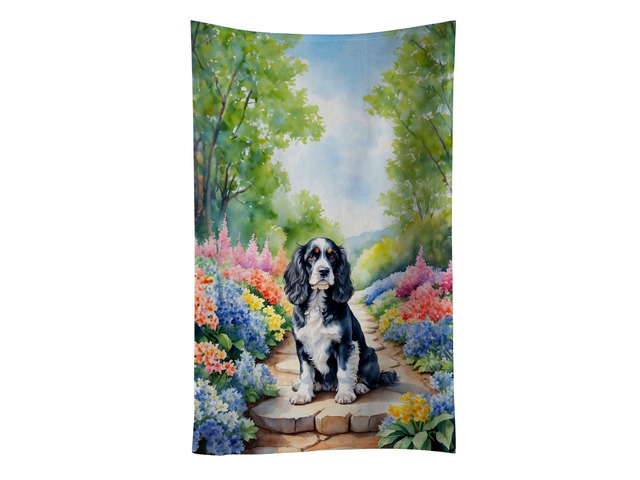 Cocker Spaniel Spring Path Kitchen Towel Dish Cloths Guest Hand Towel Decorative Bathroom Towel for Face,Tea, Dishcloth, Kitchen and Bath