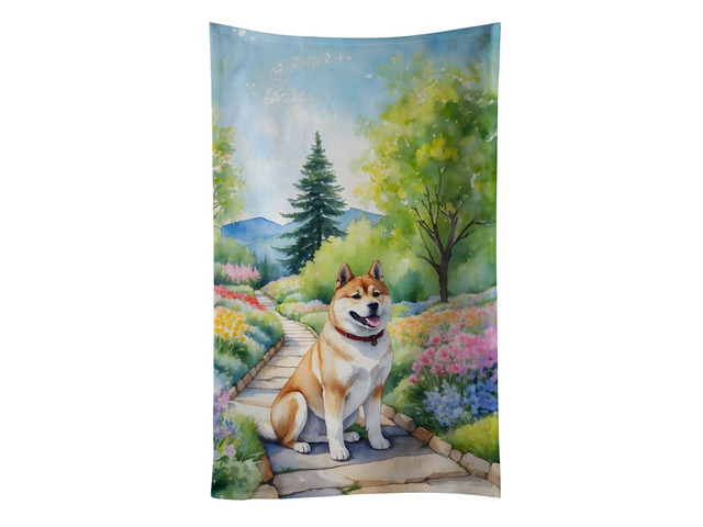 Akita Spring Garden Kitchen Towel Dish Cloths Guest Hand Towel Decorative Bathroom Towel for Face,Tea, Dishcloth, Kitchen and Bath