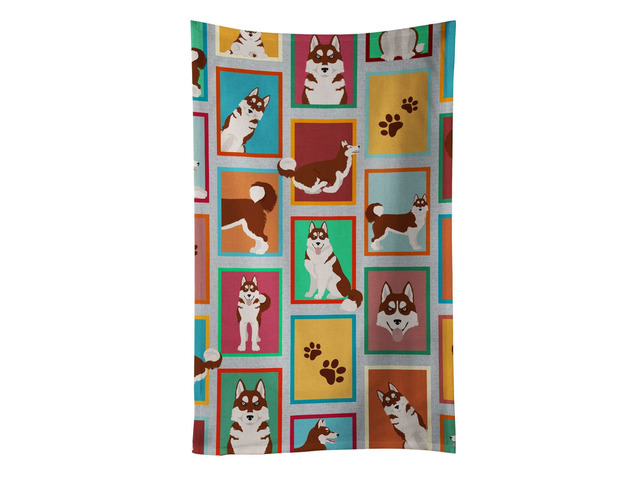 Lots of Red Siberian Husky Kitchen Towel Dish Cloths Guest Hand Towel Decorative Bathroom Towel for Face,Tea, Dishcloth, Kitchen and Bath