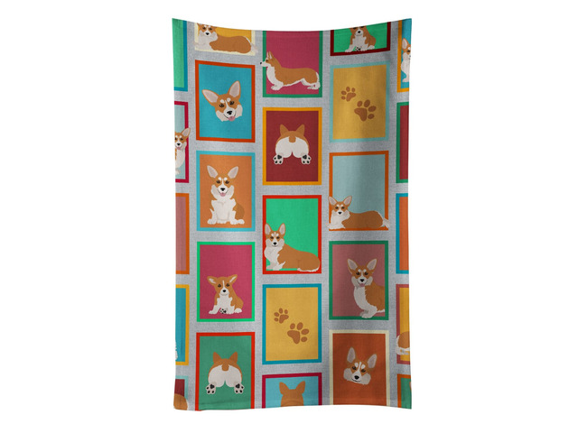 Lots of Red and White Pembroke Corgi Kitchen Towel Dish Cloths Guest Hand Towel Decorative Bathroom Towel for Face,Tea, Dishcloth, Kitchen and Bath