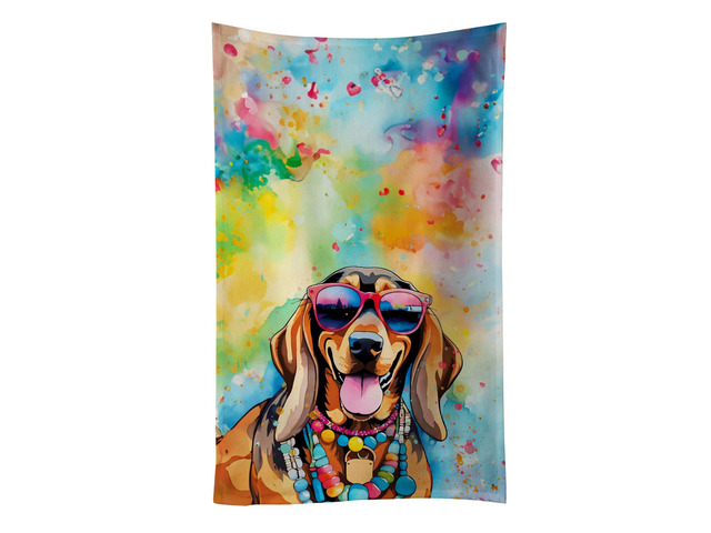 Doberman Pinscher Hippie Dawg Kitchen Towel Dish Cloths Guest Hand Towel Decorative Bathroom Towel for Face,Tea, Dishcloth, Kitchen and Bath
