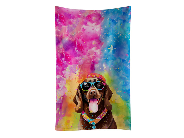 Chocolate Labrador Hippie Dawg Kitchen Towel Dish Cloths Guest Hand Towel Decorative Bathroom Towel for Face,Tea, Dishcloth, Kitchen and Bath
