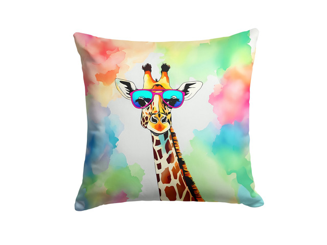 NEW Hippie Animal Giraffe Throw Pillow Machine Washable, Indoor Outdoor Decorative Pillow for Couch, Bed or Patio, 18Hx18W