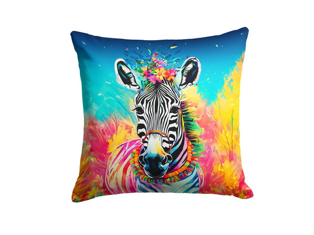NEW Hippie Animal Zebra Throw Pillow Machine Washable, Indoor Outdoor Decorative Pillow for Couch, Bed or Patio, 18Hx18W