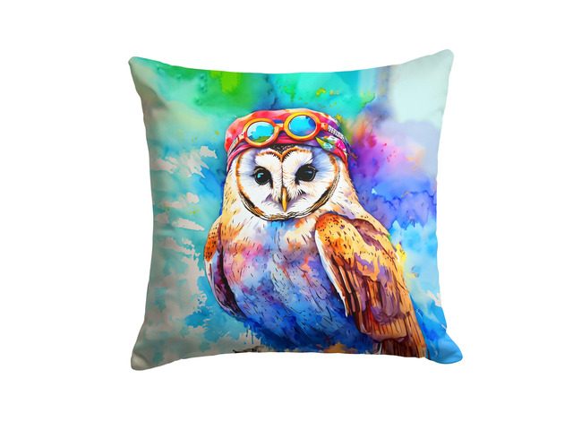 NEW Hippie Animal Barn Owl Throw Pillow Machine Washable, Indoor Outdoor Decorative Pillow for Couch, Bed or Patio, 18Hx18W
