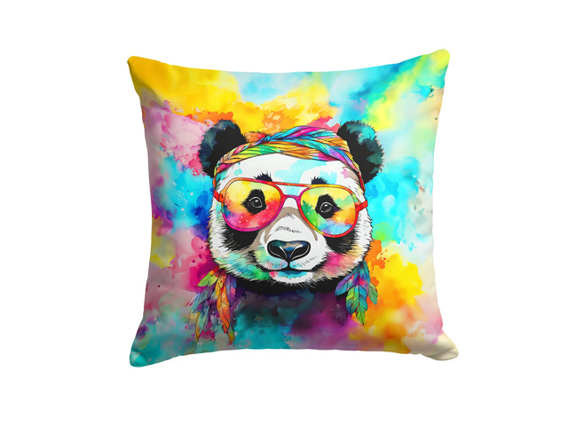 NEW Hippie Animal Panda Throw Pillow Machine Washable, Indoor Outdoor Decorative Pillow for Couch, Bed or Patio, 18Hx18W