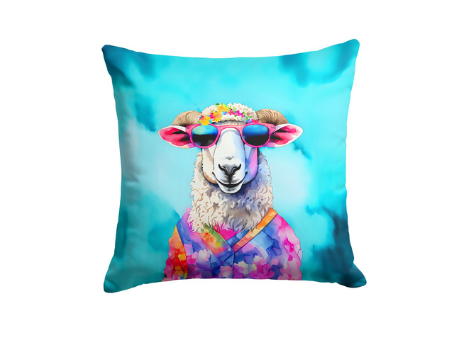 NEW Hippie Animal Sheep Throw Pillow Machine Washable, Indoor Outdoor Decorative Pillow for Couch, Bed or Patio, 18Hx18W