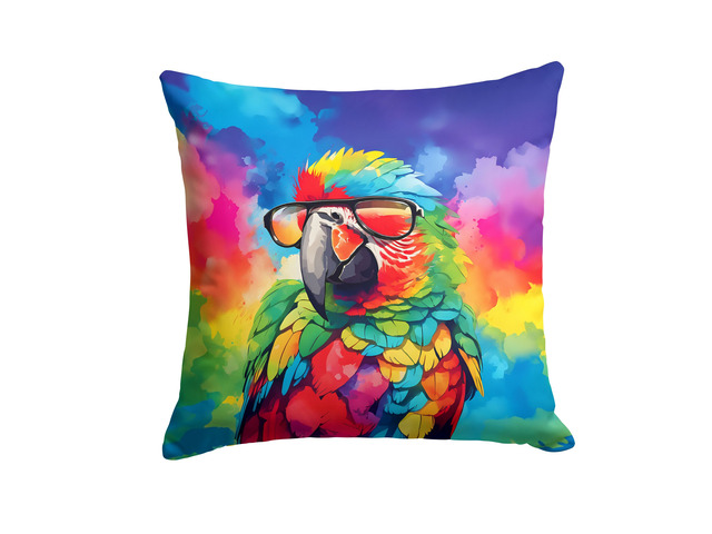NEW Hippie Animal Parrot Throw Pillow Machine Washable, Indoor Outdoor Decorative Pillow for Couch, Bed or Patio, 18Hx18W