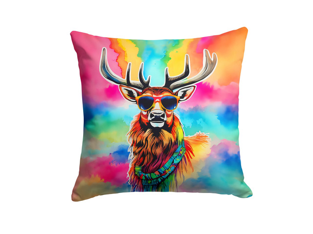 NEW Hippie Animal Stag Deer Throw Pillow Machine Washable, Indoor Outdoor Decorative Pillow for Couch, Bed or Patio, 18Hx18W
