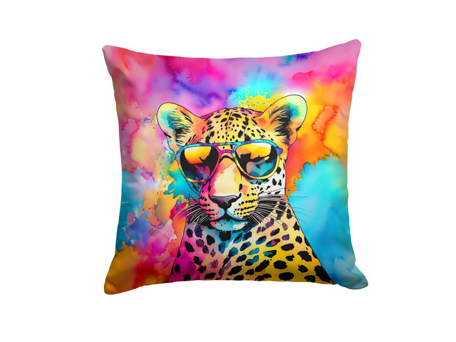 NEW Hippie Animal Leopard Throw Pillow Machine Washable, Indoor Outdoor Decorative Pillow for Couch, Bed or Patio, 18Hx18W