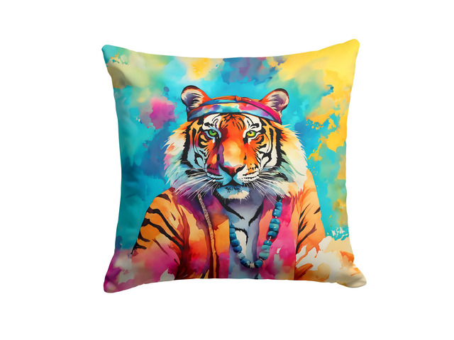 NEW Hippie Animal Bengal Tiger Throw Pillow Machine Washable, Indoor Outdoor Decorative Pillow for Couch, Bed or Patio, 18Hx18W