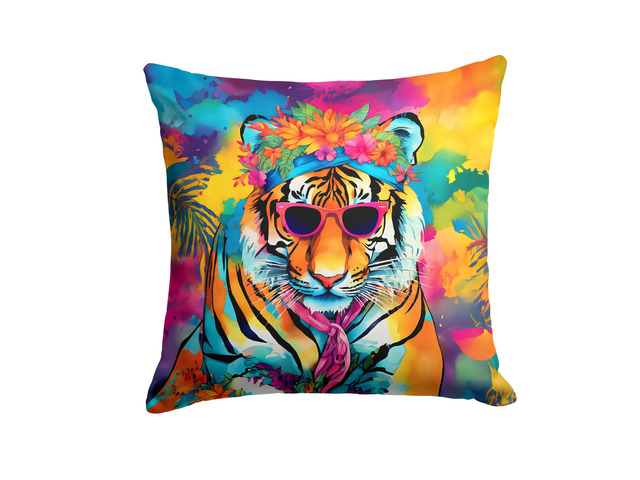 NEW Hippie Animal Bengal Tiger Throw Pillow Machine Washable, Indoor Outdoor Decorative Pillow for Couch, Bed or Patio, 18Hx18W