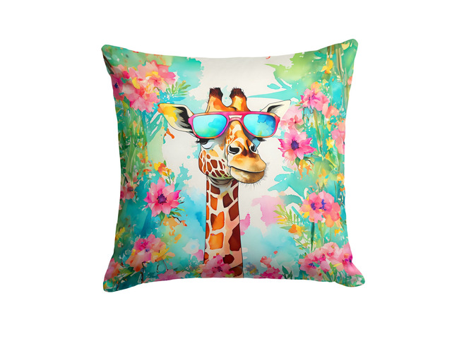 NEW Hippie Animal Giraffe Throw Pillow Machine Washable, Indoor Outdoor Decorative Pillow for Couch, Bed or Patio, 18Hx18W