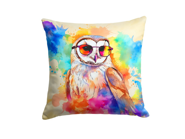 NEW Hippie Animal Barn Owl Throw Pillow Machine Washable, Indoor Outdoor Decorative Pillow for Couch, Bed or Patio, 18Hx18W