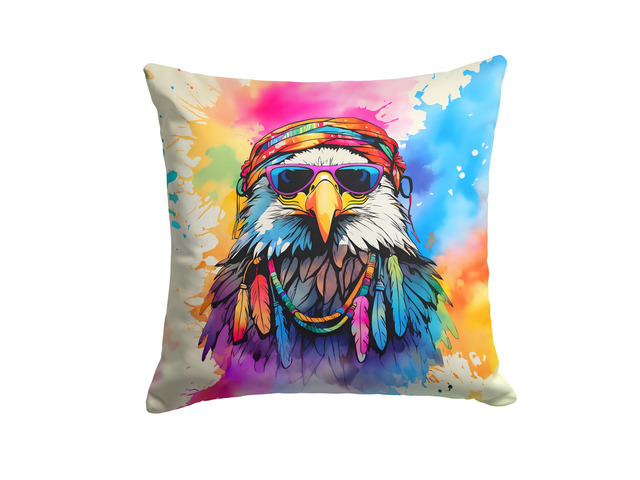NEW Hippie Animal Eagle Throw Pillow Machine Washable, Indoor Outdoor Decorative Pillow for Couch, Bed or Patio, 18Hx18W