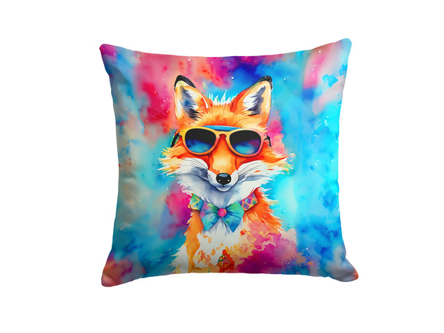 NEW Hippie Animal Fox Throw Pillow Machine Washable, Indoor Outdoor Decorative Pillow for Couch, Bed or Patio, 18Hx18W