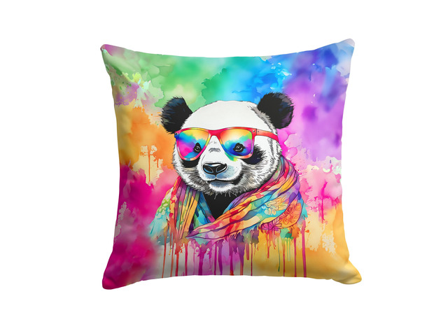 NEW Hippie Animal Panda Throw Pillow Machine Washable, Indoor Outdoor Decorative Pillow for Couch, Bed or Patio, 18Hx18W