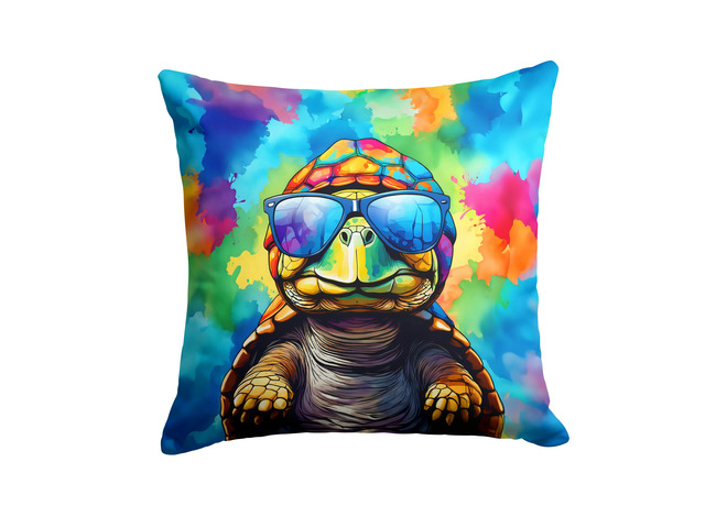 NEW Hippie Animal Tortoise Turtle Throw Pillow Machine Washable, Indoor Outdoor Decorative Pillow for Couch, Bed or Patio, 18Hx18W