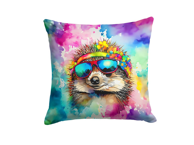 NEW Hippie Animal Hedgehog Throw Pillow Machine Washable, Indoor Outdoor Decorative Pillow for Couch, Bed or Patio, 18Hx18W
