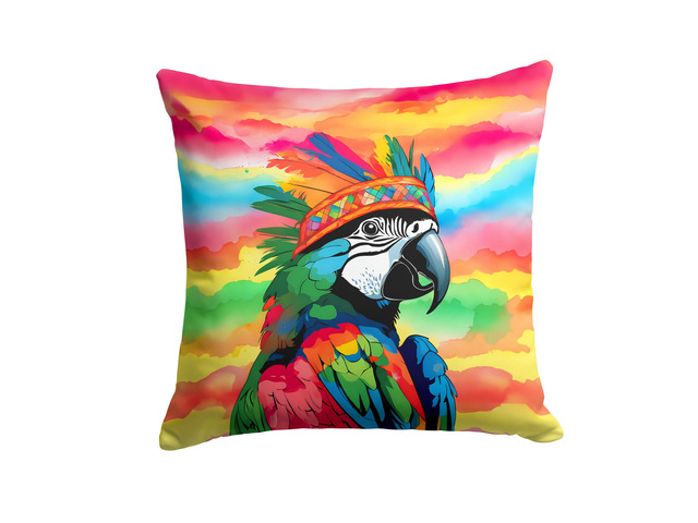 NEW Hippie Animal Parrot Throw Pillow Machine Washable, Indoor Outdoor Decorative Pillow for Couch, Bed or Patio, 18Hx18W