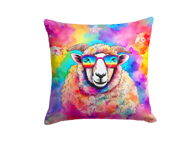 NEW Hippie Animal Sheep Throw Pillow Machine Washable, Indoor Outdoor Decorative Pillow for Couch, Bed or Patio, 18Hx18W