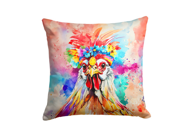 NEW Hippie Animal Polish Poland Rooster Throw Pillow Machine Washable, Indoor Outdoor Decorative Pillow for Couch, Bed or Patio, 18Hx18W