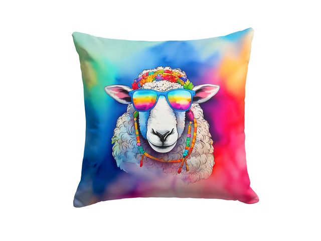 NEW Hippie Animal Sheep Throw Pillow Machine Washable, Indoor Outdoor Decorative Pillow for Couch, Bed or Patio, 18Hx18W