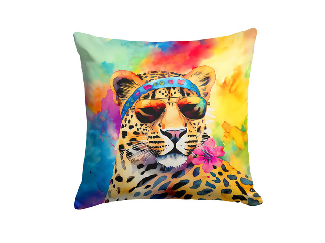 NEW Hippie Animal Leopard Throw Pillow Machine Washable, Indoor Outdoor Decorative Pillow for Couch, Bed or Patio, 18Hx18W