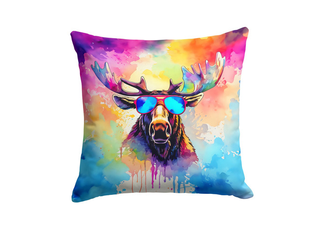 NEW Hippie Animal Moose Throw Pillow Machine Washable, Indoor Outdoor Decorative Pillow for Couch, Bed or Patio, 18Hx18W
