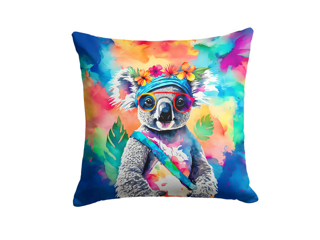 NEW Hippie Animal Koala Throw Pillow Machine Washable, Indoor Outdoor Decorative Pillow for Couch, Bed or Patio, 18Hx18W