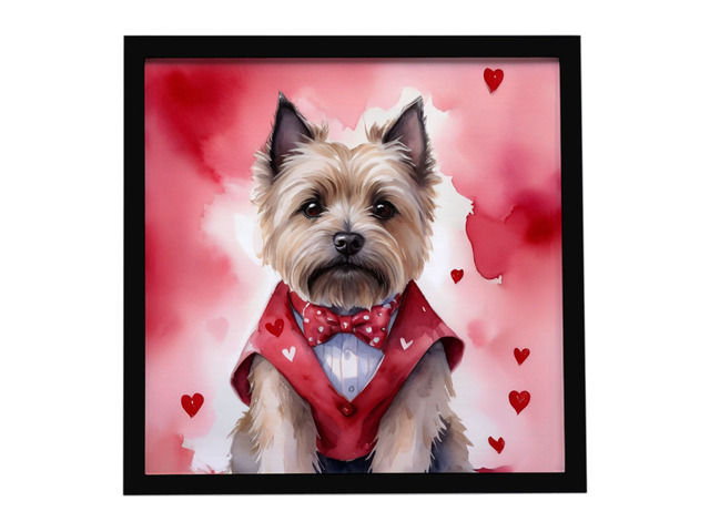 Cairn Terrier My Valentine Framed Metal Print Bathroom, Kitchen, Office, Home Decor Wall Art Ready to Hang, Square, 8X8