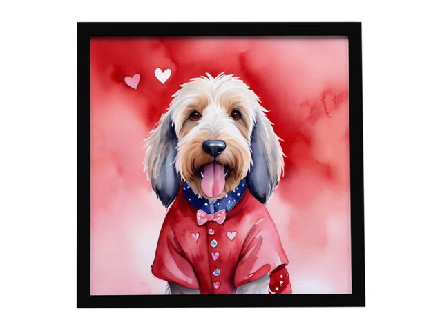 Otterhound My Valentine Framed Metal Print Bathroom, Kitchen, Office, Home Decor Wall Art Ready to Hang, Square, 8X8